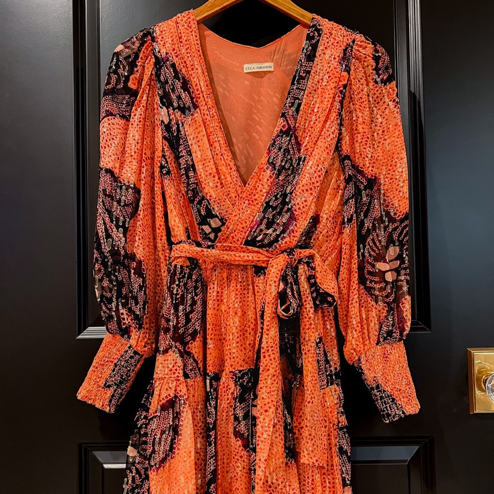 ULLA JOHNSON Noemi Silk-Lurex Crepe Dress